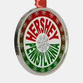 Hershey Pennsylvania vakantiegornament Metalen Ornament (Rechts)