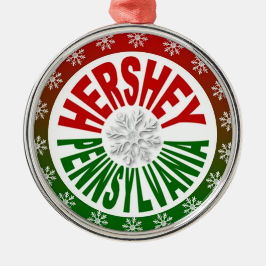 Hershey Pennsylvania vakantiegornament Metalen Ornament (Voorkant)