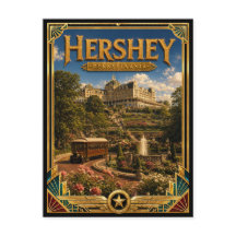 Hershey Pennsylvania Vintage Art Deco Gouden Tijdp