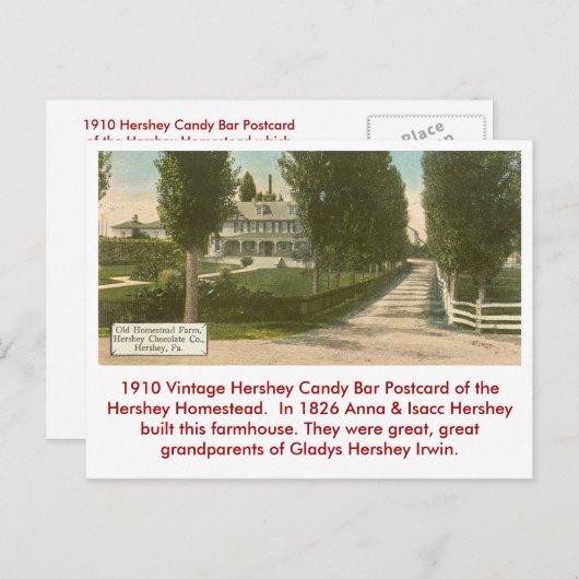 Hershey Snoep Bar Briefkaart (Voorkant / Achterkant)