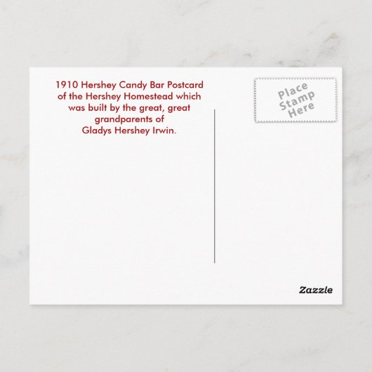 Hershey Snoep Bar Briefkaart (Achterkant)