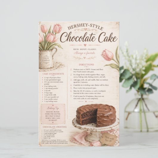 Hershey Style Chocoladetaart Recept, Roze Tulpen (Staand voorkant)