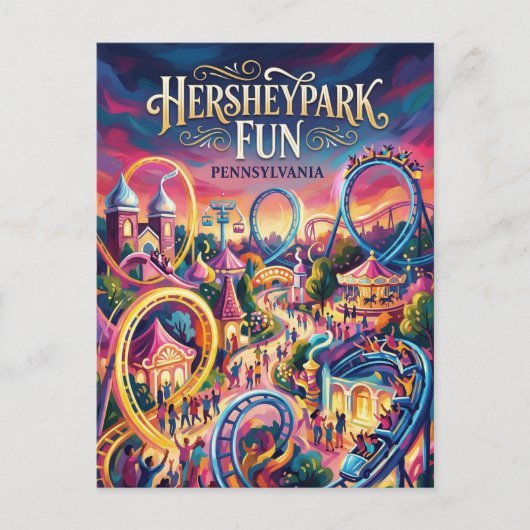 Hersheypark Pennsylvania Briefkaart (Voorkant)