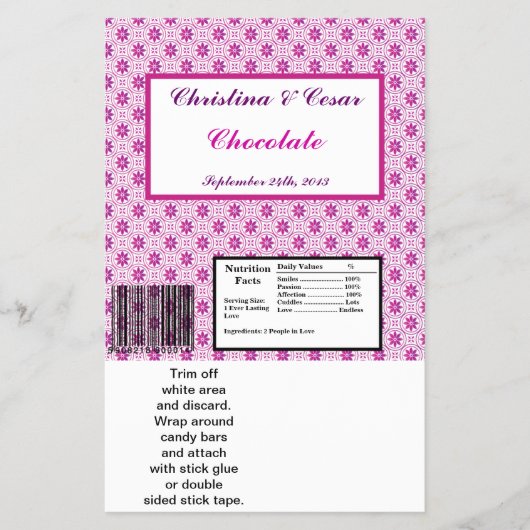 Hershey's Grote Bar Wrapper Magenta Paarse Formal Flyer (Voorkant)