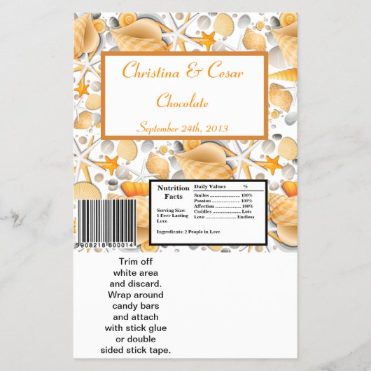 Hershey's Large Bar Wrapper Assorted Seashells Ora Flyer (Voorkant)