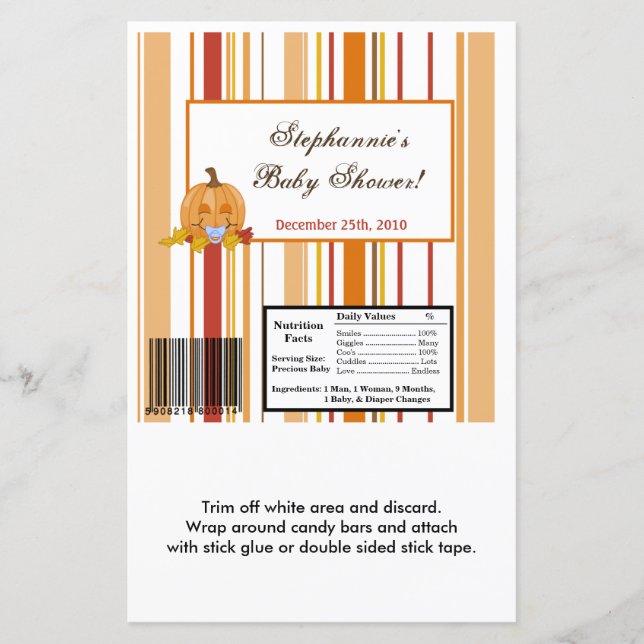 Hershey's Large Bar Wrapper Autumn Herfst Pumpkin (Voorkant)