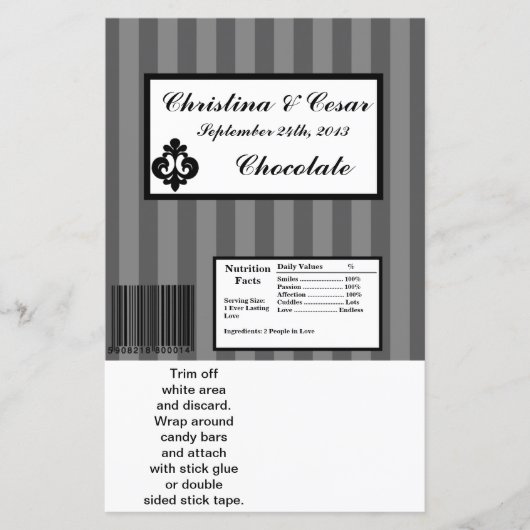 Hershey's Large Bar Wrapper Black Gray Flourish St (Voorkant)