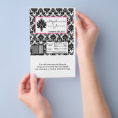 Hershey's Large Bar Wrapper Black Hot Pink Damask Flyer (Hand)