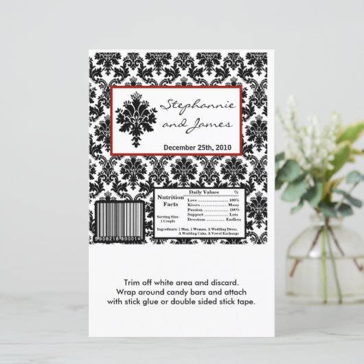 Hershey's Large Bar Wrapper Black Red Damask (Staand voorkant)