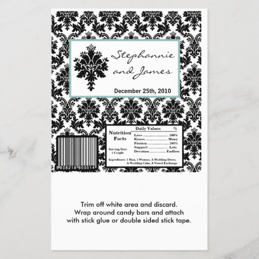 Hershey's Large Bar Wrapper Black Tiffany Damask Flyer (Voorkant)