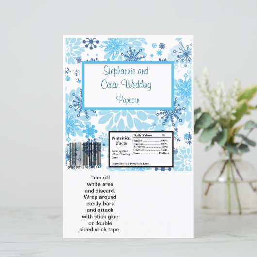 Hershey's Large Bar Wrapper Blue Tree/ Snowflake (Staand voorkant)