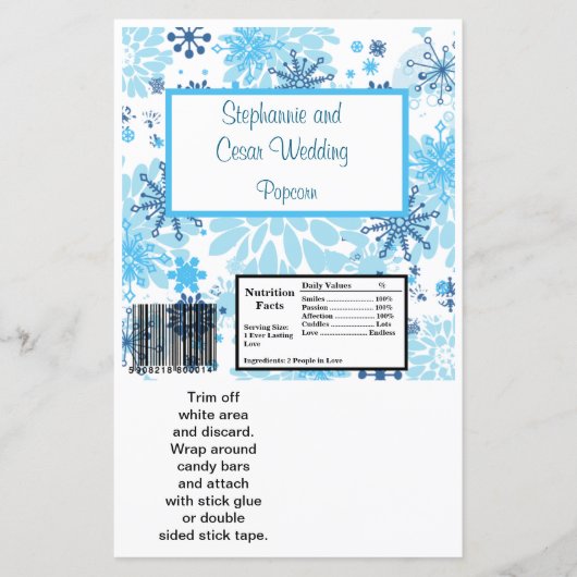 Hershey's Large Bar Wrapper Blue Tree/ Snowflake (Voorkant)