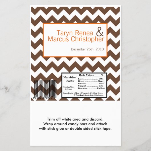 Hershey's Large Bar Wrapper Brown Sinaasappel Chev Flyer (Voorkant)