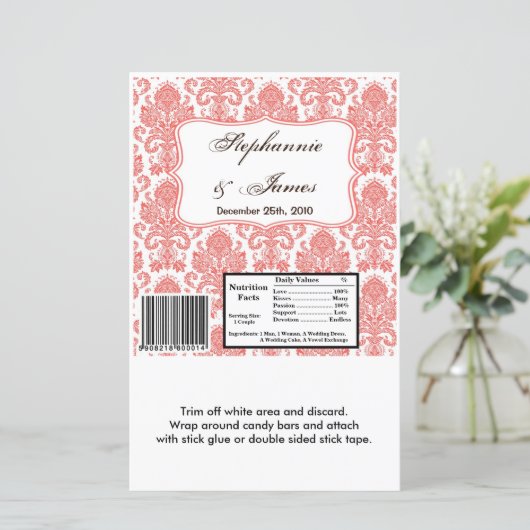 Hershey's Large Bar Wrapper Cora White Damask Lace (Staand voorkant)