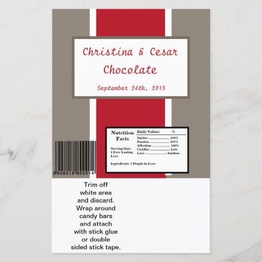 Hershey's Large Bar Wrapper Crimson Red Grey Bg Wh (Voorkant)
