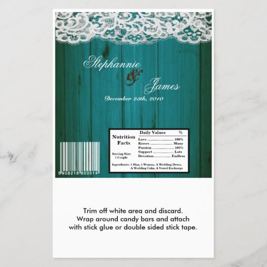 Hershey's Large Bar Wrapper Distrised Blauwgroen W Flyer (Voorkant)