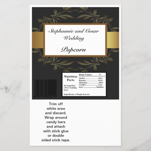 Hershey's Large Bar Wrapper Gold en Black Damask Flyer (Voorkant)