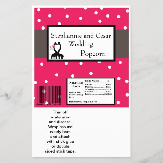 Hershey's Large Bar Wrapper Hot Pink/Black Giraffe Flyer (Voorkant)