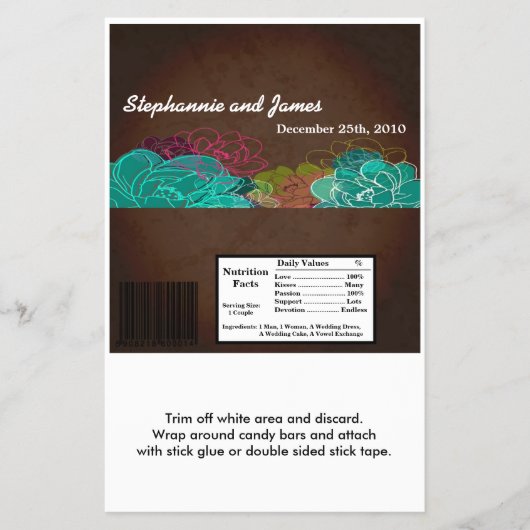 Hershey's Large Bar Wrapper Neon Spring Floral Flo Flyer (Voorkant)