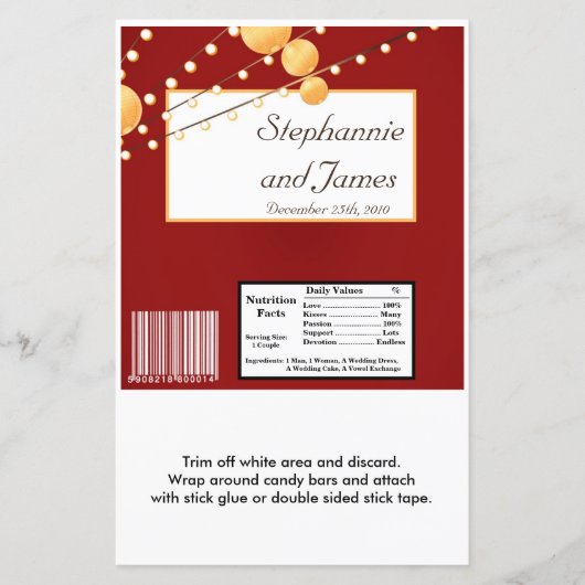 Hershey's Large Bar Wrapper Paper Lantern op Red (Voorkant)