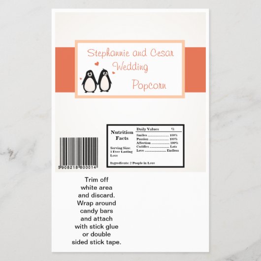 Hershey's Large Bar Wrapper Pinguïn Liefde/Harten Flyer (Voorkant)