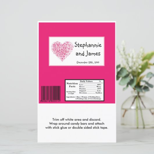 Hershey's Large Bar Wrapper Pink Floral Petals (Staand voorkant)