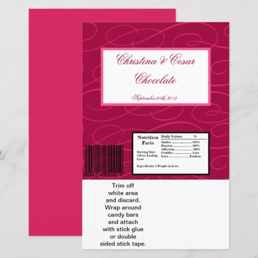 Hershey's Large Bar Wrapper Raspberry Pink Loops/S (Voorkant / Achterkant)