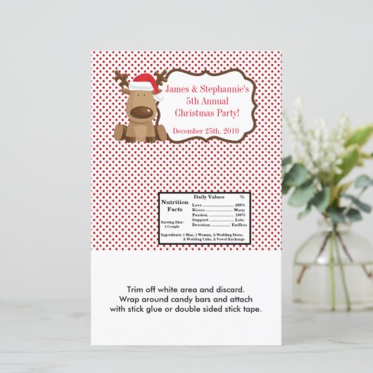 Hershey's Large Bar Wrapper Reindeer Kerstmis XMA (Staand voorkant)