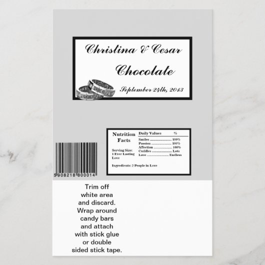 Hershey's Large Bar Wrapper zijne/Hers Diamond Wed Flyer (Voorkant)