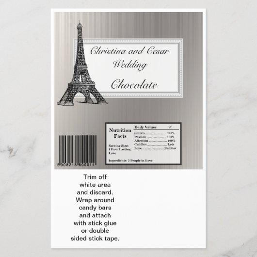 Hershey's Large Bar Wrapper Zwart Eiffeltoren Flyer (Voorkant)