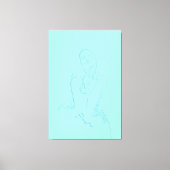 Hershing Waterverf Line Art Dansend Vrouw Canvas Afdruk (Voorkant)