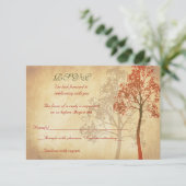 Herst Trouwherfst Boom Bruiloft RSVP Antwoordkaart (Staand voorkant)