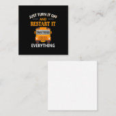 Herstart het, dat lost alles op Schoolbuschauffeur Notitiekaartje (Voorkant / Achterkant)