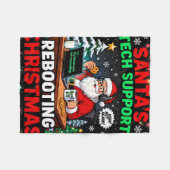 Herstartende Grappige Kerstman's Technische Onders Fleece Deken (Voorkant (Horizontaal))