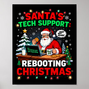 Herstartende Grappige Kerstman's Technische Onders Poster