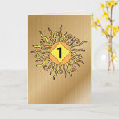 Herstel 1 jaar Jubileum zon Kaart (Gele Bloem)