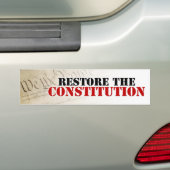 Herstel de Grondwet Bumpersticker (Op auto)