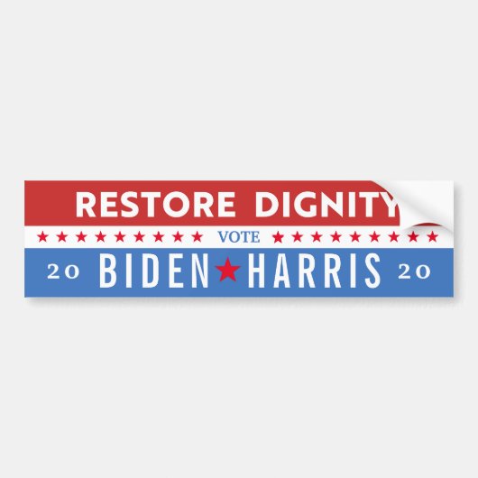 HERSTEL DIGNITY Vote FOR JOE BIDEN 2020 PRESIDENT Bumpersticker (Voorkant)