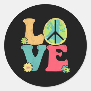 Herstel Earth Day Vredesteken Liefde Hippie Red de Ronde Sticker