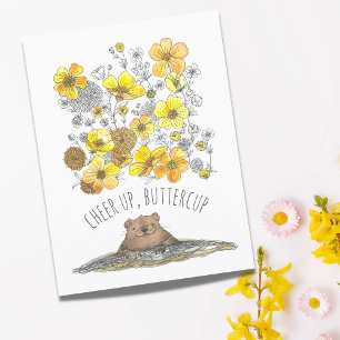 Herstel Eekhoorn Opbeuren, Boterbloemen Aquarel Briefkaart