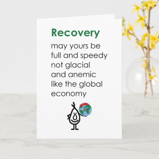 Herstel - Een grappig Get Well / Herstelgedicht Kaart (Gele Bloem)