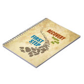 Herstel, eerste stap (12 stap, drugsvrij) notitieboek (Linkerzijde)