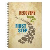 Herstel, eerste stap (12 stap, drugsvrij) notitieboek (Voorkant)