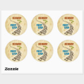 Herstel, eerste stap (12 stap, drugsvrij) ronde sticker (Vel)