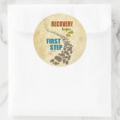 Herstel, eerste stap (12 stap, drugsvrij) ronde sticker (Tas)