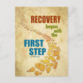 Herstel, eerste stap (12 stap, herstel) briefkaart (Voorkant)