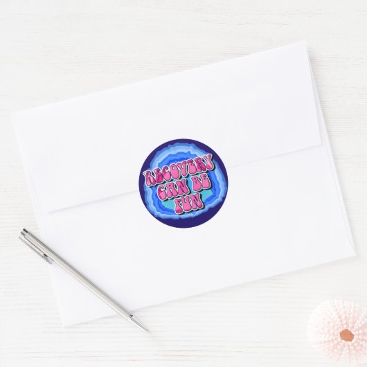 Herstel FUN Geode 12 Stappen AA Herstel Slogan Ronde Sticker (Envelop)