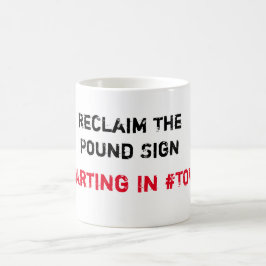 Herstel het pond Teken dat in #TOWN begint Koffiemok