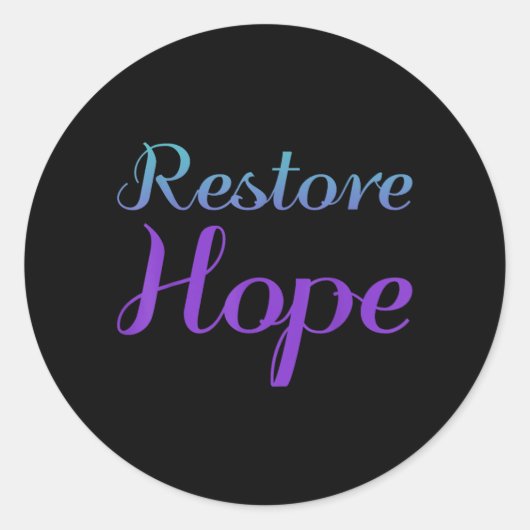 Herstel Hoop Preventie Ronde Sticker (Voorkant)