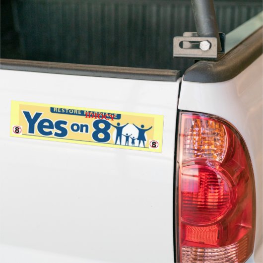 Herstel IDIOCY, stem NEE over PROP 8 Bumpersticker (Op Truck)